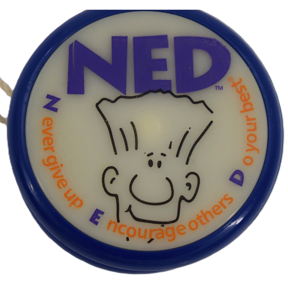 NED Show Yo-Yo Kids Blue White Good Vintage Motivational School Assembly Toy